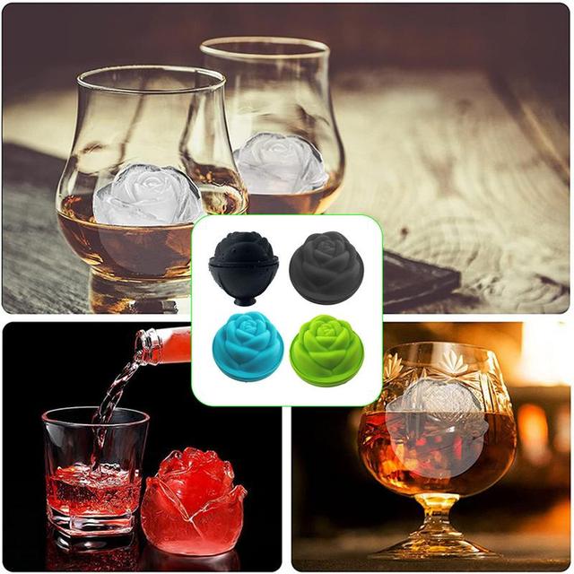 Rose Ice Cube Mold Silicone Seal Novelty Drink Mold Stackable 3D Rose  Flower Shape Leak-Free Large Ice Cube Mold Makes 2.4inch - AliExpress